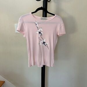 Banana Republic Light Pink Floral Cotton Top